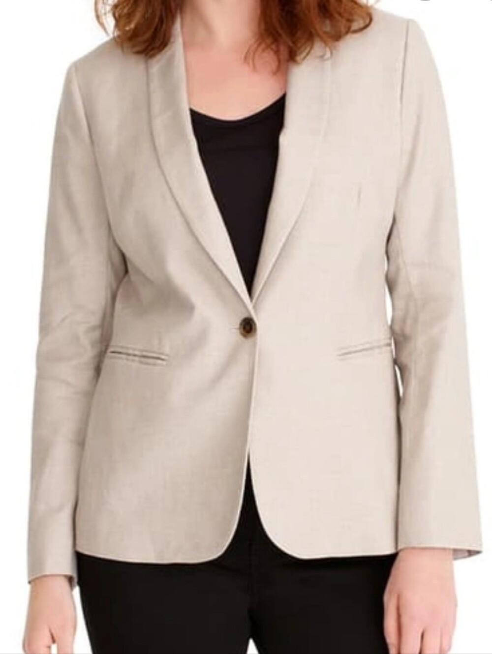 J. Crew Women's Light Beige Single-Button Blazer